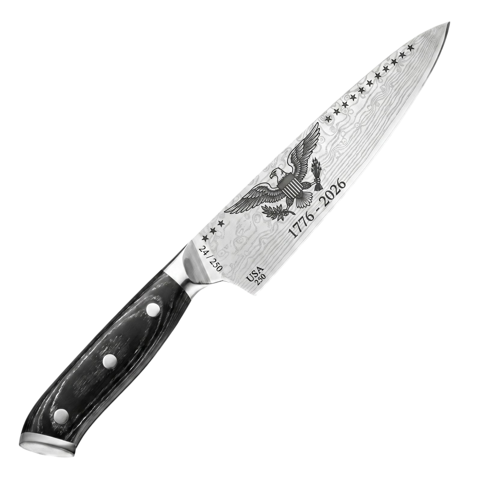 250th USA Anniversary Damascus Kitchen Knife
